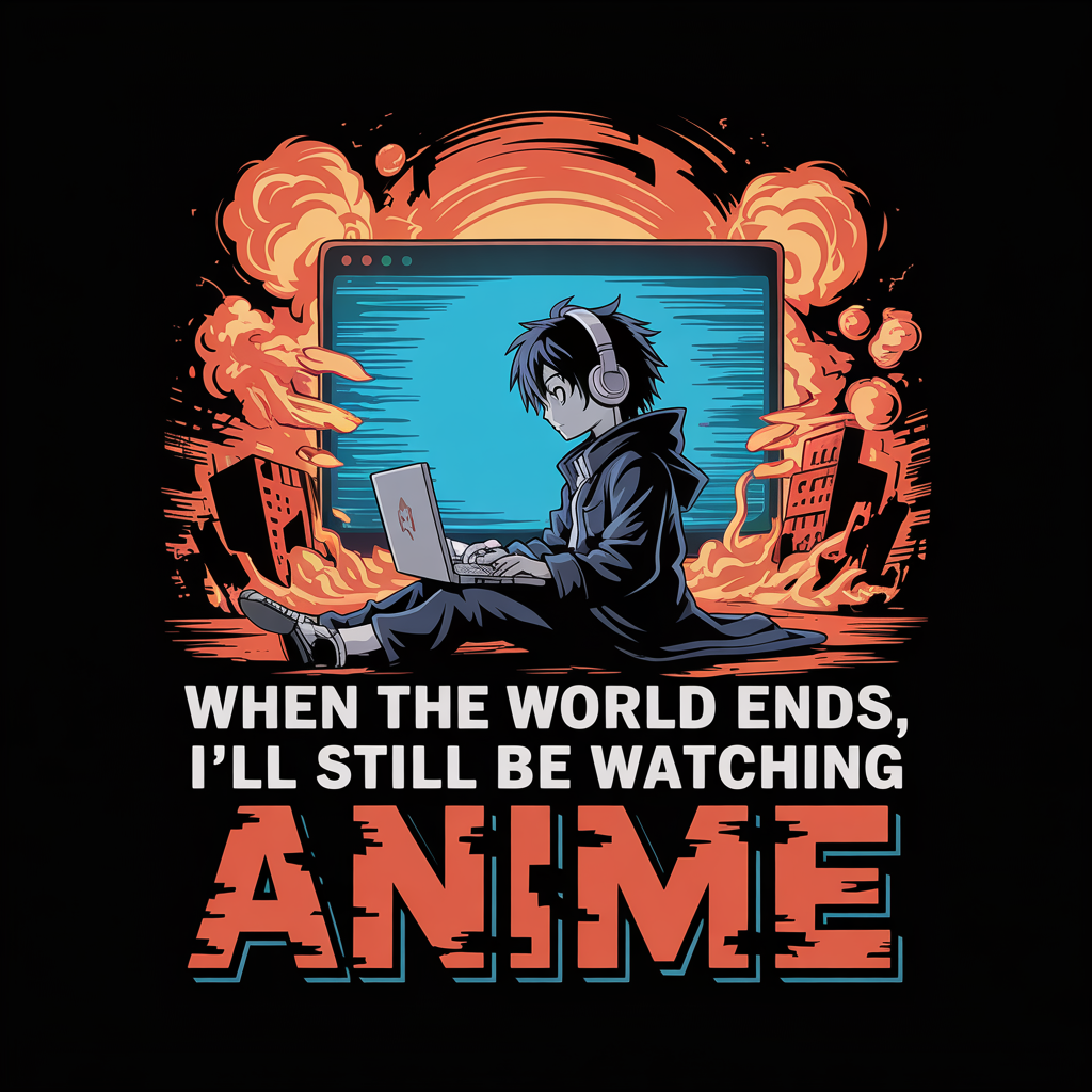 When The World Ends I'll Still Be Watching Anime Unisex Supima T-shirt