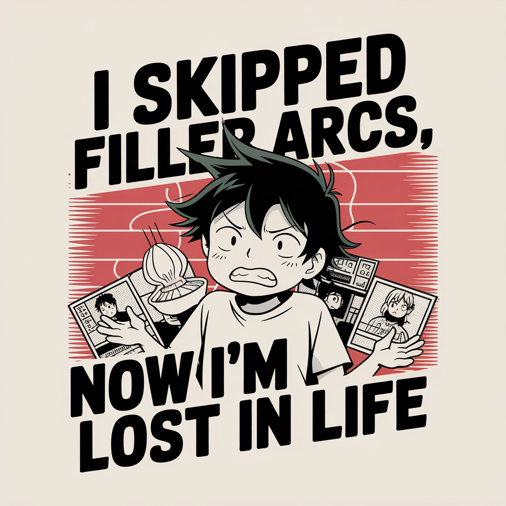 I Skipped Filler Arcs Now I'm Lost In Life Unisex Supima T-shirt