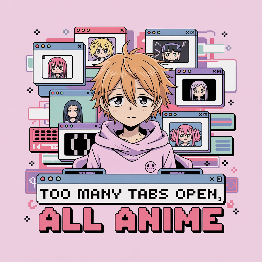 Too Many Tabs Open All Anime Unisex Supima T-shirt