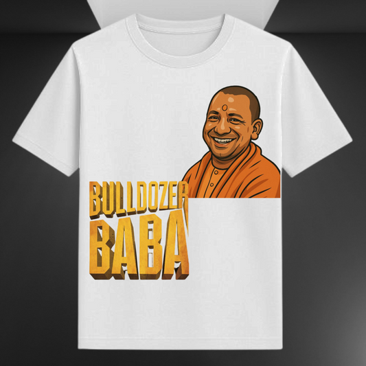 Bulldozer Baba Yogi Adityanath Political Unisex T-shirt