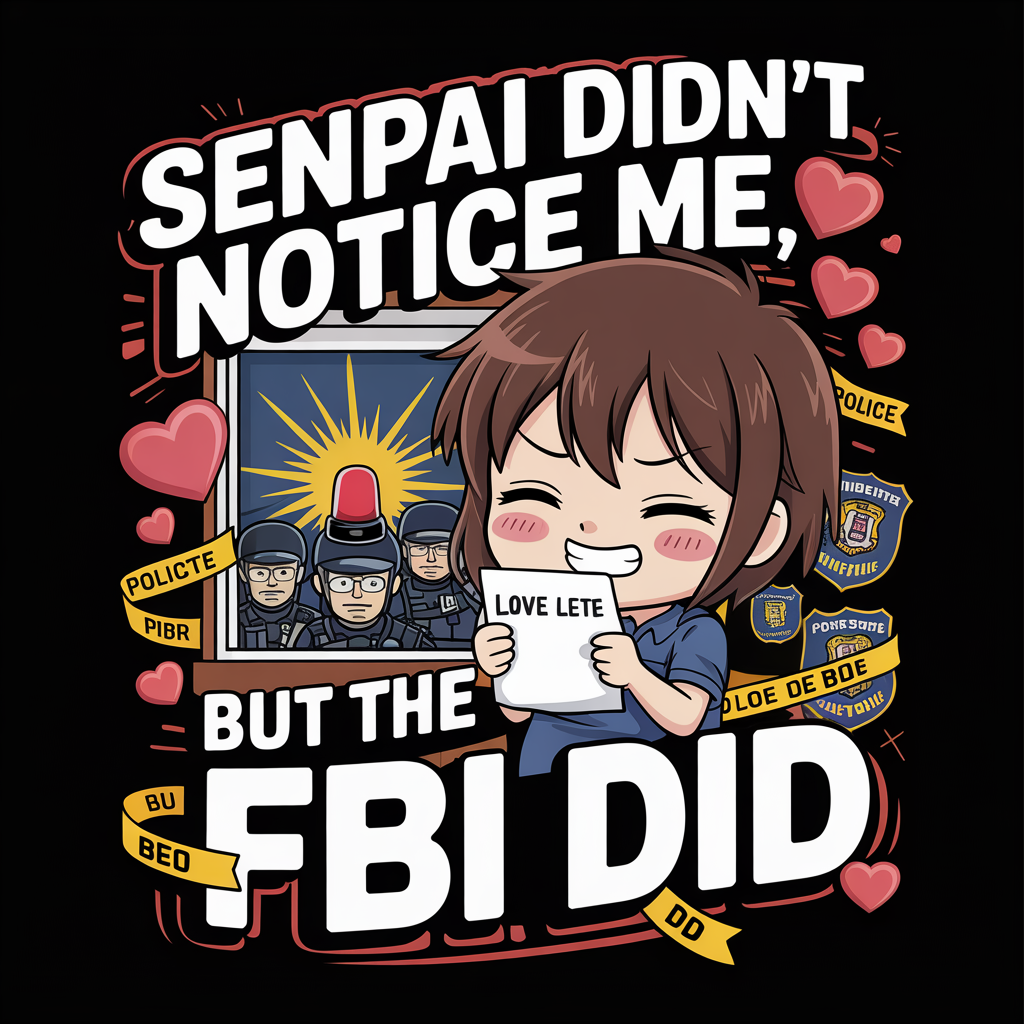 Senpai Didn't Notice Me But The FBI Did Unisex Supima T-shirt