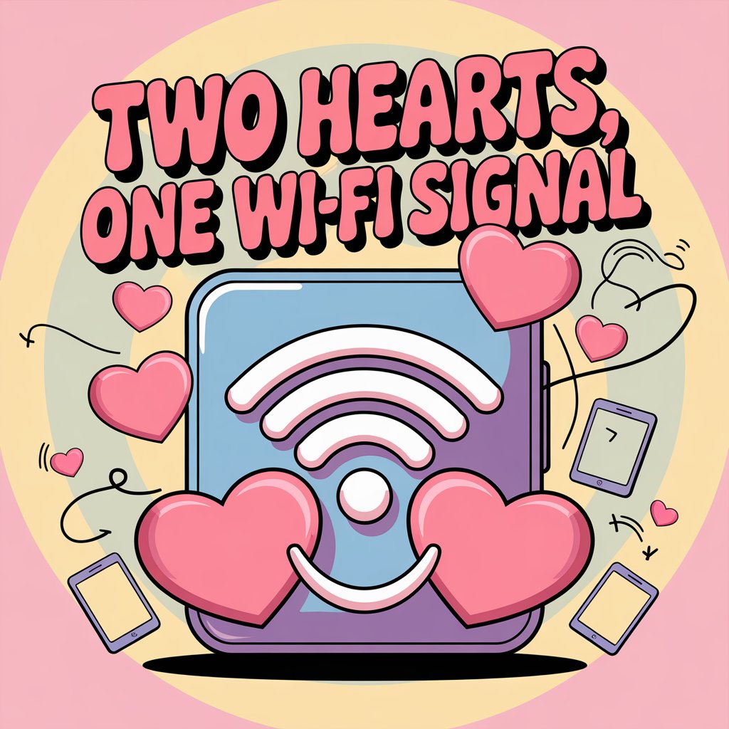 Two Hearts One Wi-Fi Signal Unisex Supima T-shirt