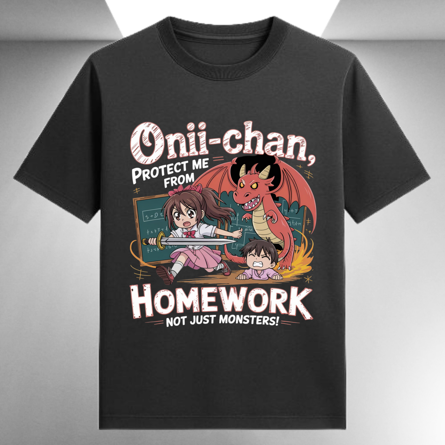 Onii-Chan Protect Me From Homework Not Just Monsters Unisex Supima T-shirt