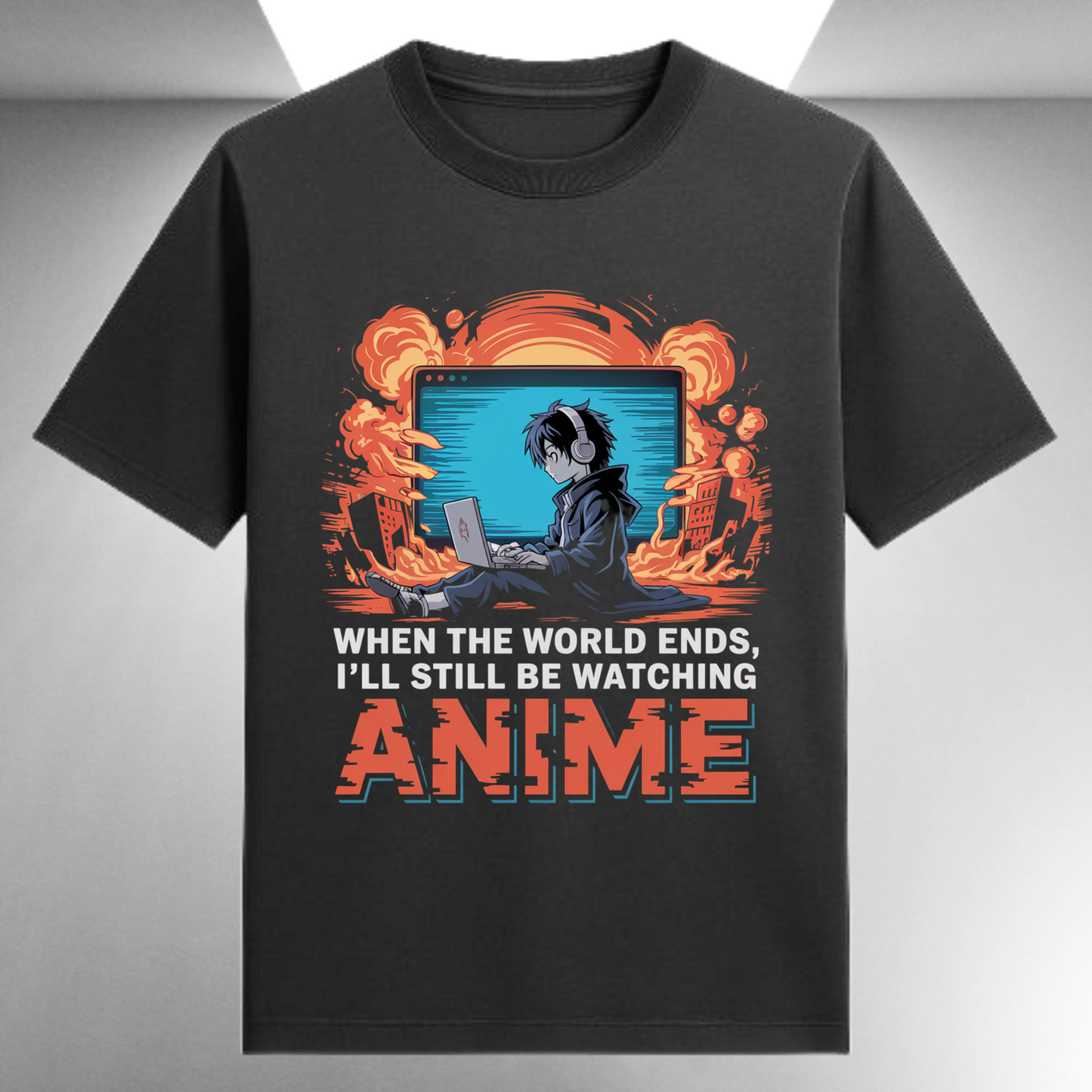 When The World Ends I'll Still Be Watching Anime Unisex Supima T-shirt