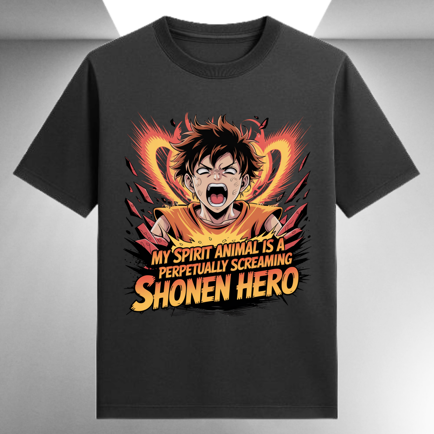 My Spirit Animal Is A perpetually Screaming Shonen hero Unisex Supima T-shirt