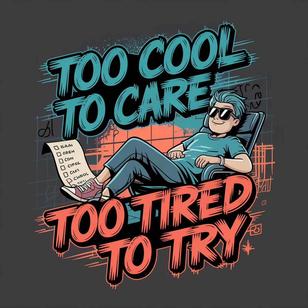 Too Cool To Care Too Tired To Try Unisex Supima T-shirt