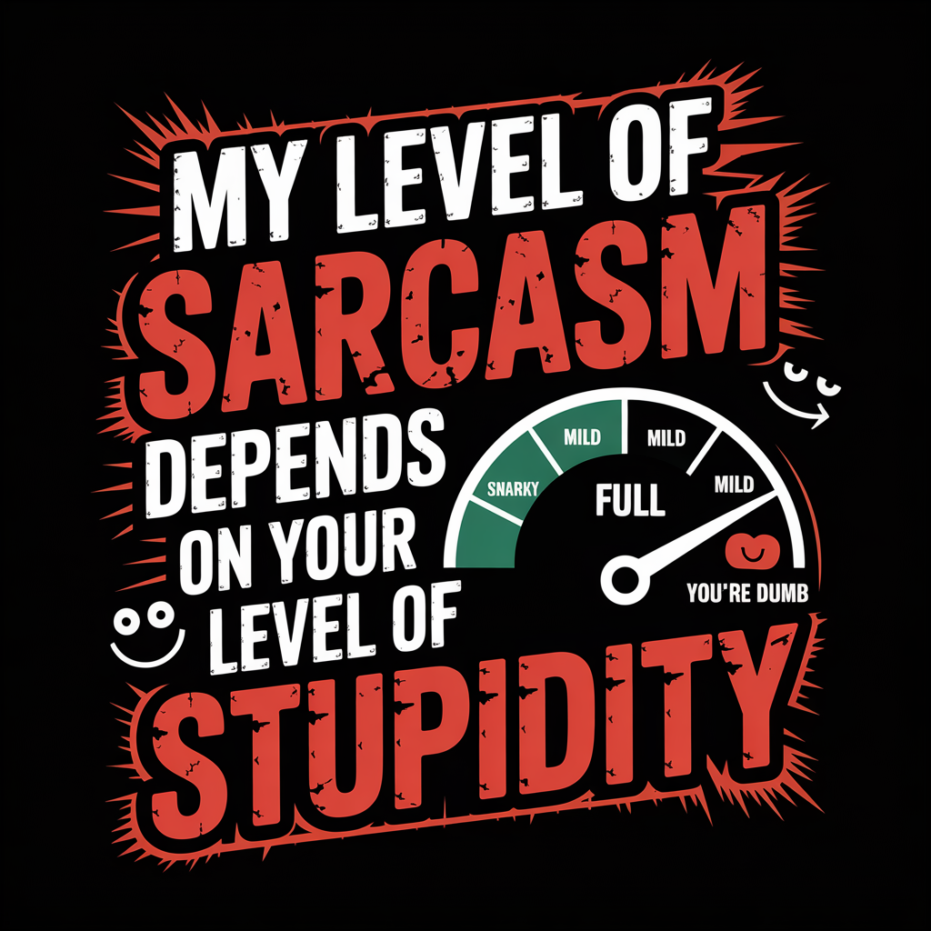 My Level Of Sarcasm Depends On Your Level Of Stupidity Unisex Supima T-shirt