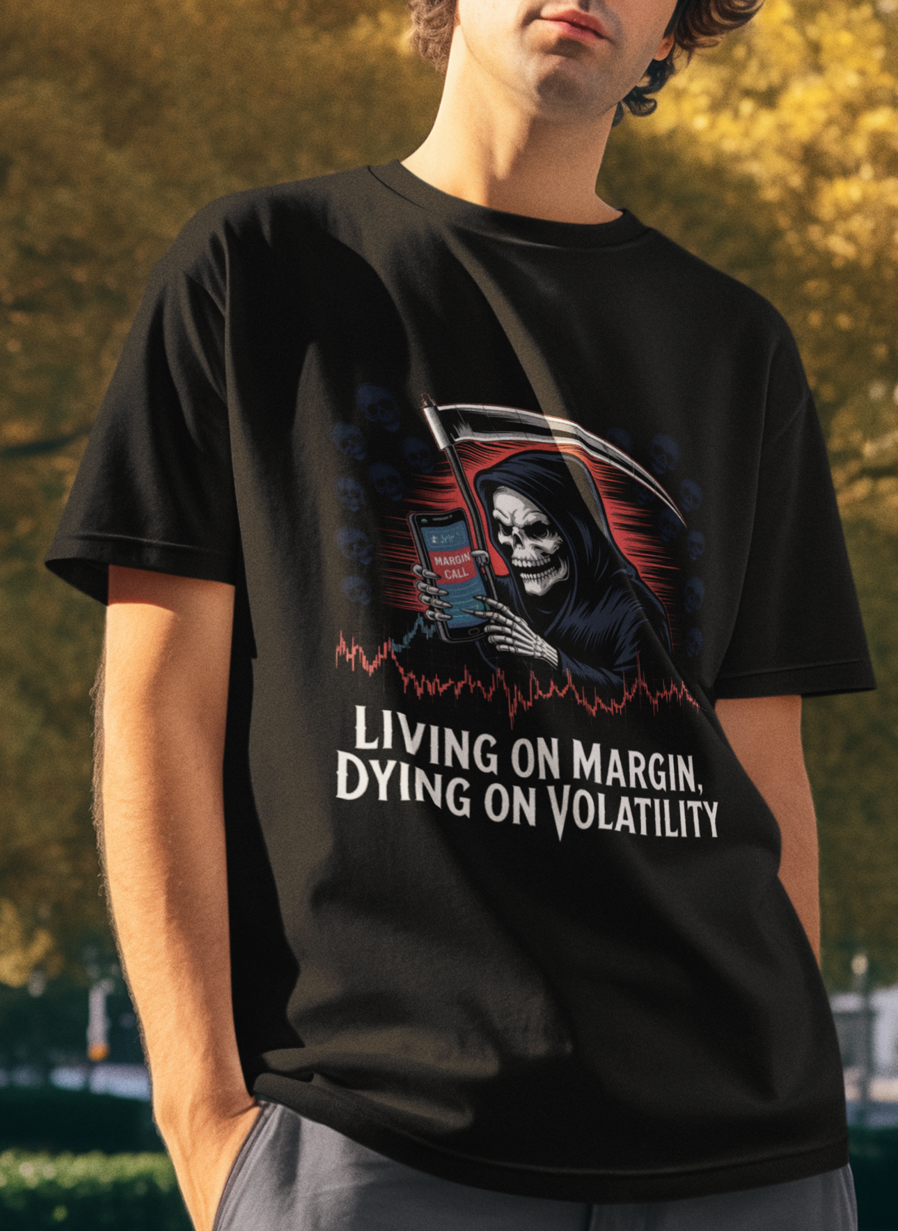 Living On Margin Dying On Volatility Unisex Supima T-shirt