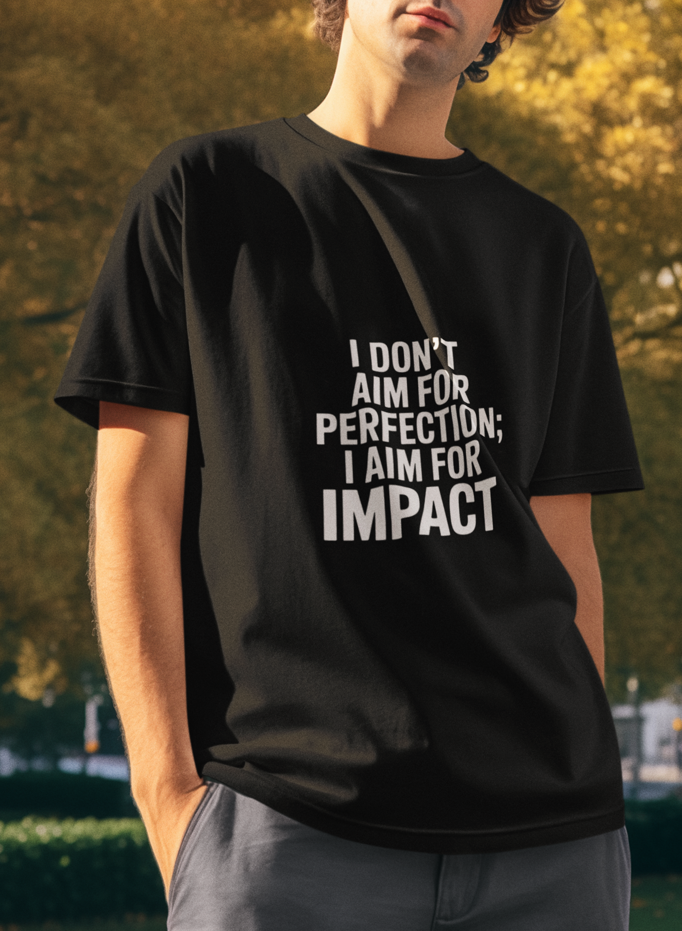 I Don't Aim For Perfection I Aim For Impact Unisex Supima T-shirt
