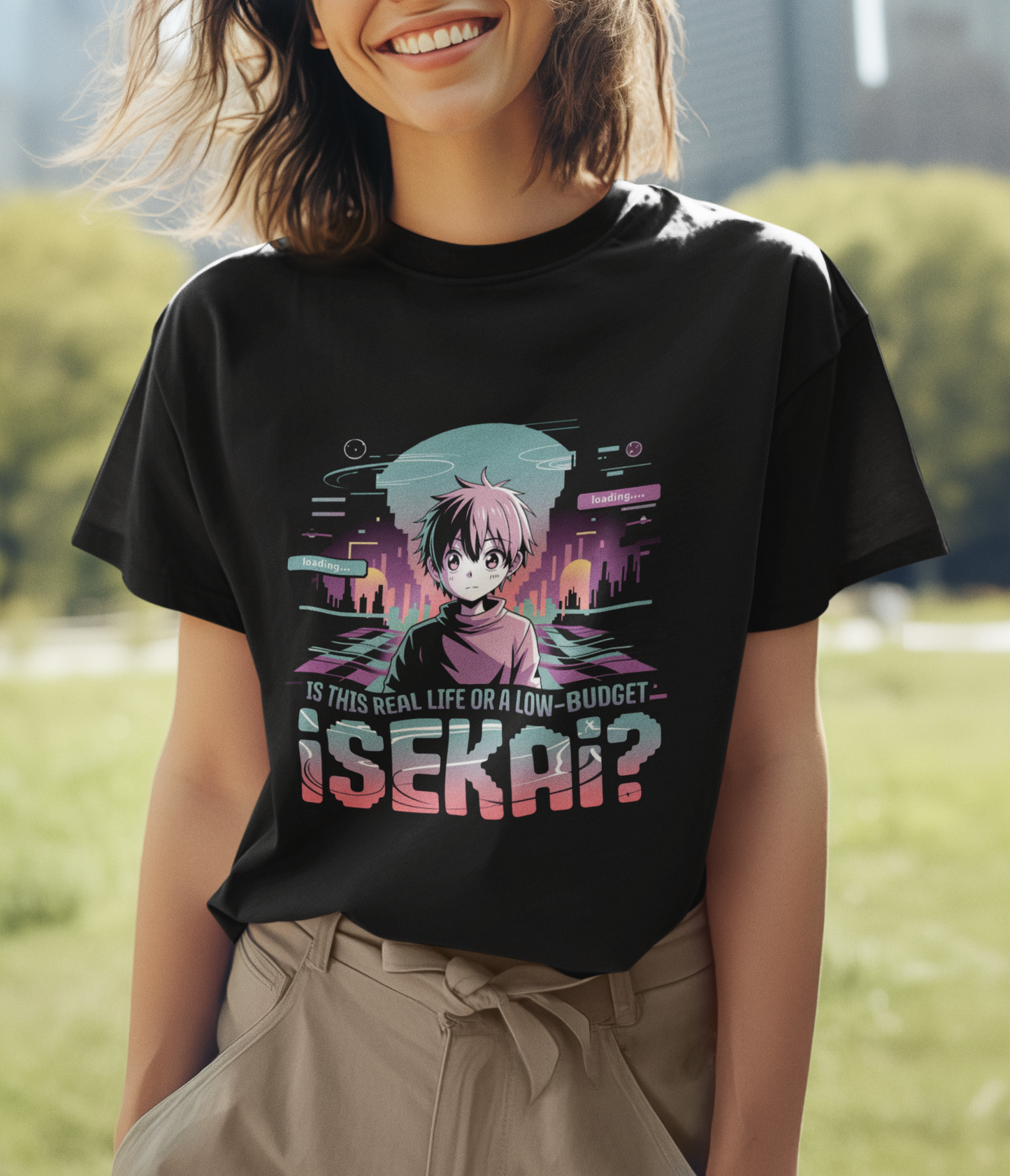 Is This Real Life Or A Low Budget Isekai Unisex Supima T-shirt