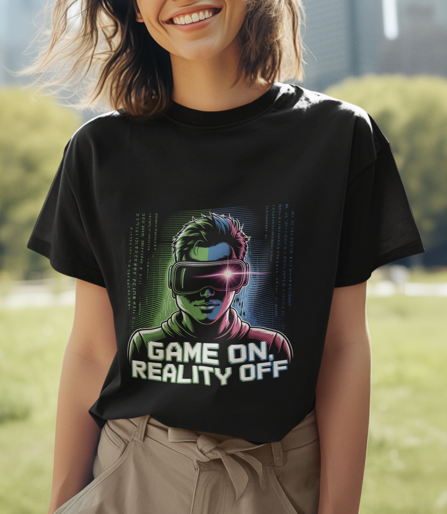Game On Reality Off Unisex Supima T-shirt