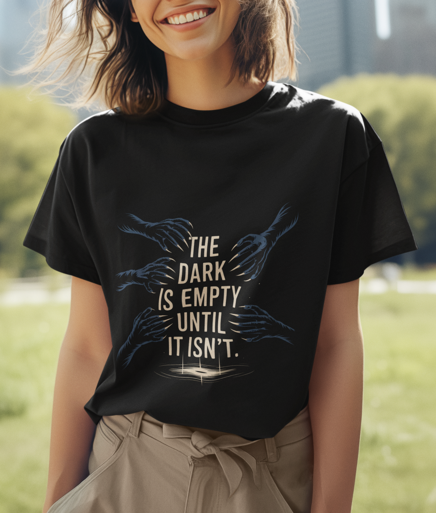The Dark Is Empty Until It Isn't Unisex Supima T-shirt
