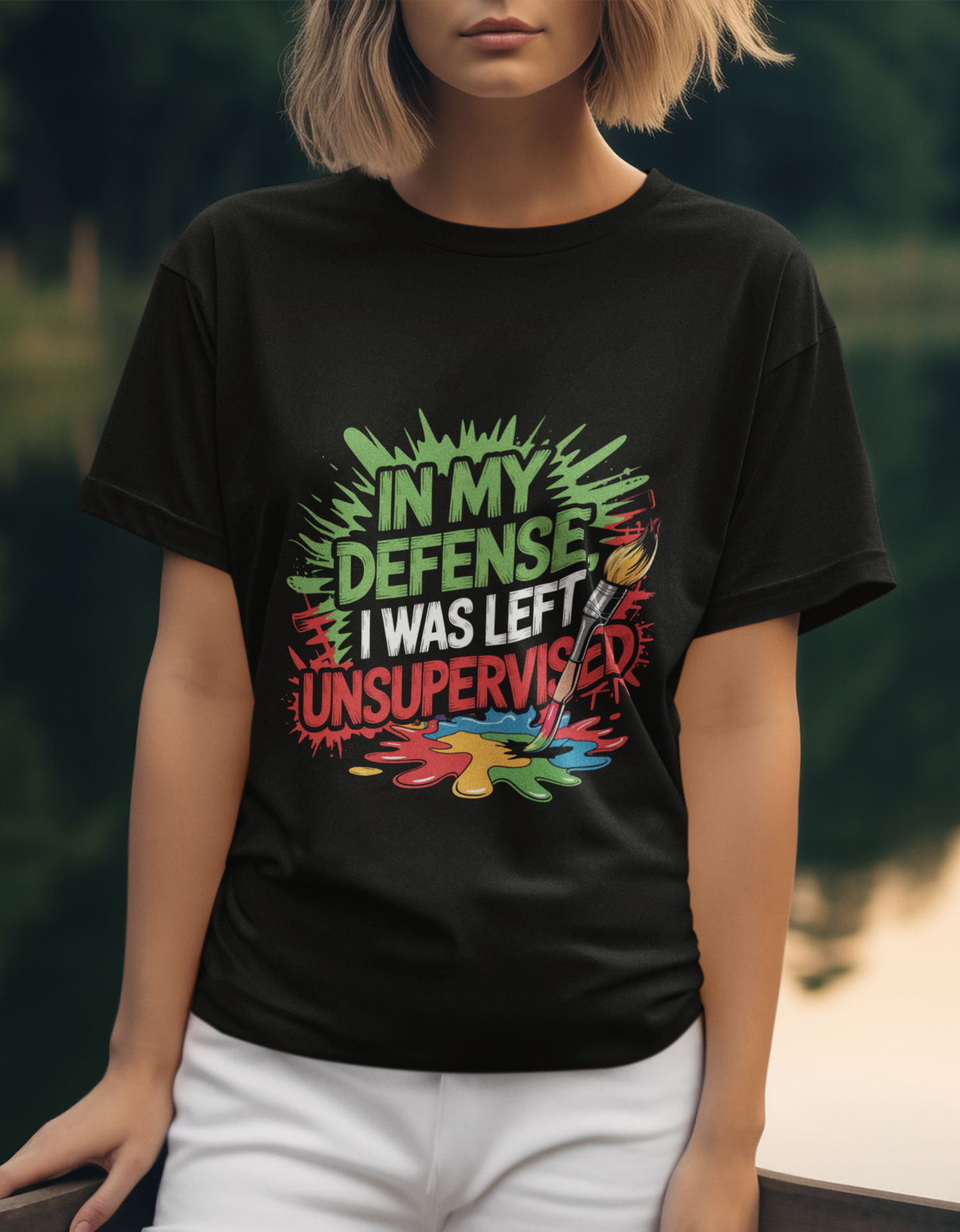 In My Defense I Was Left Unsupervised Unisex Supima T-shirt