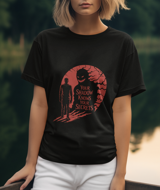 Your Shadow Knows Your Secrets Horror Unisex T-shirt