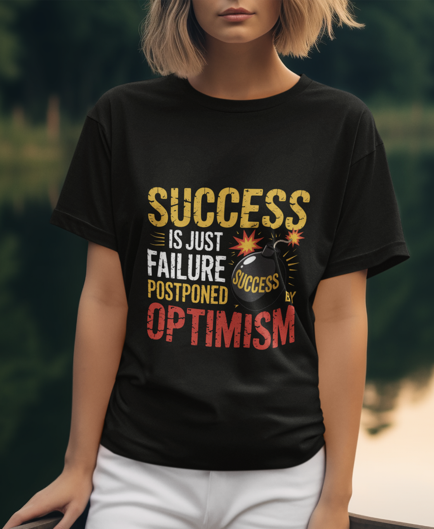 Success Is Just Failure Postponed By Optimism Unisex Supima T-shirt