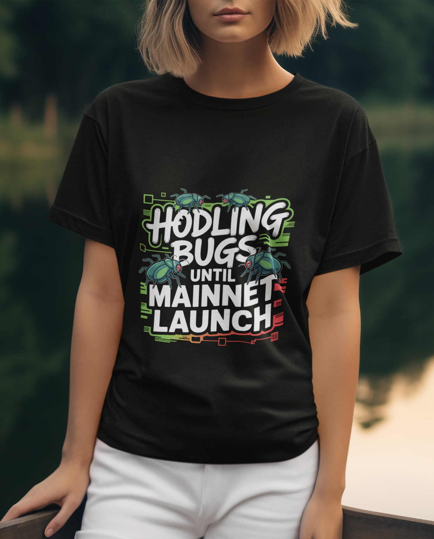 Hodling Bugs Until Mainnet Launch Unisex Supima T-shirt
