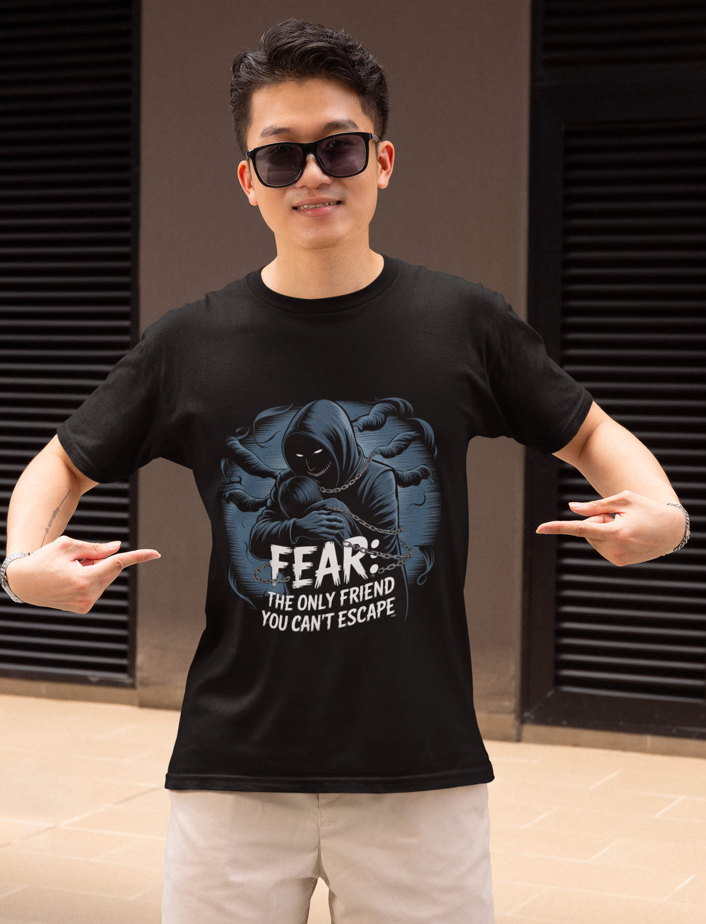 Fear The Only Friend You Can't Escape Unisex Supima T-shirt