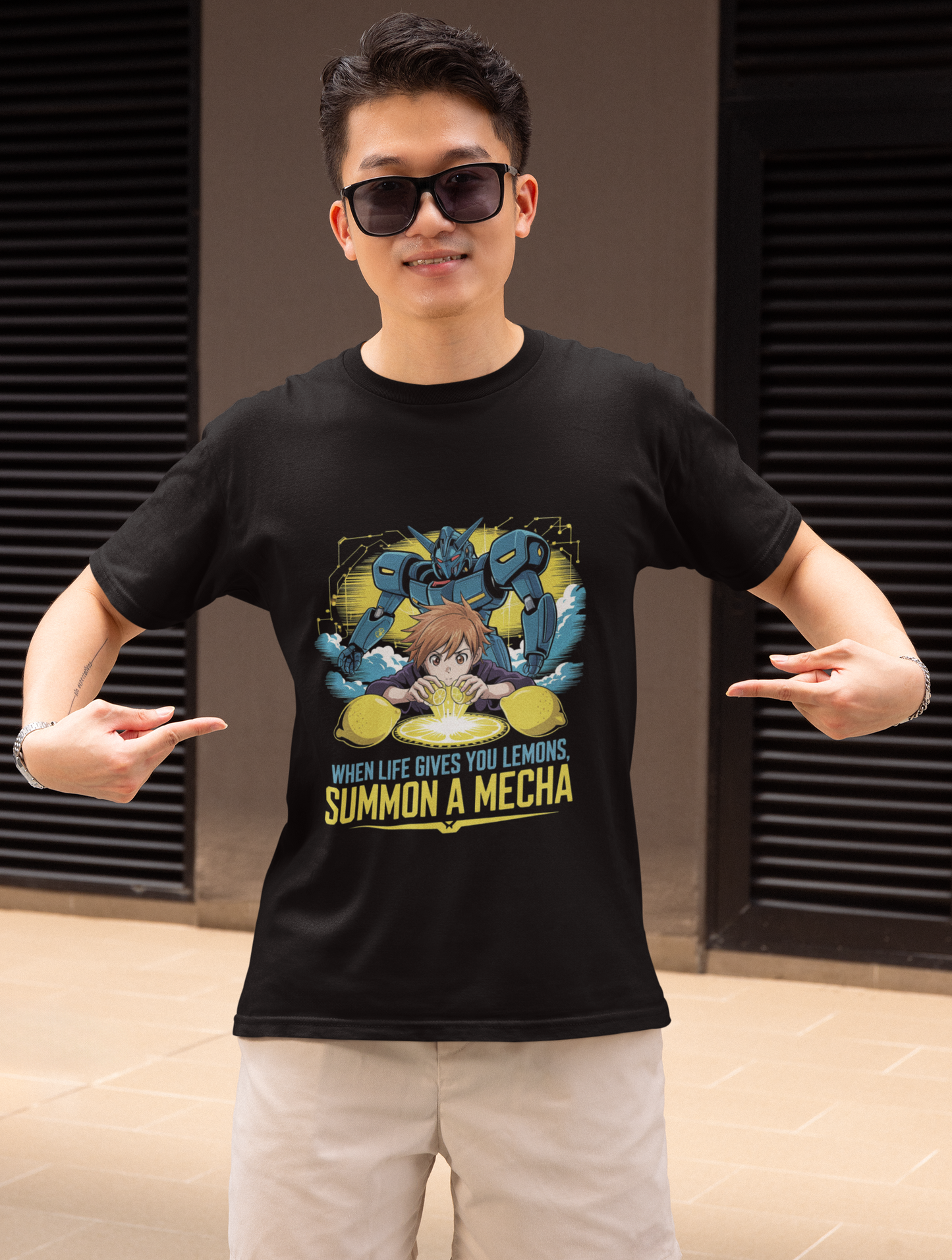 When Life Gives You Lemons Summon A Mecha Unisex Supima T-shirt