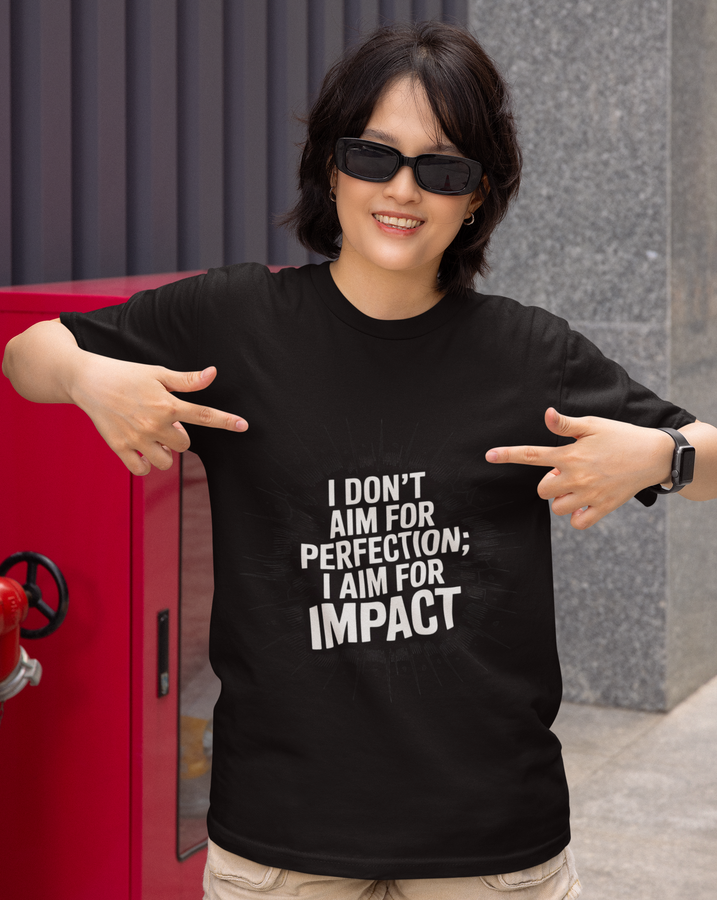 I Don't Aim For Perfection I Aim For Impact Unisex Supima T-shirt
