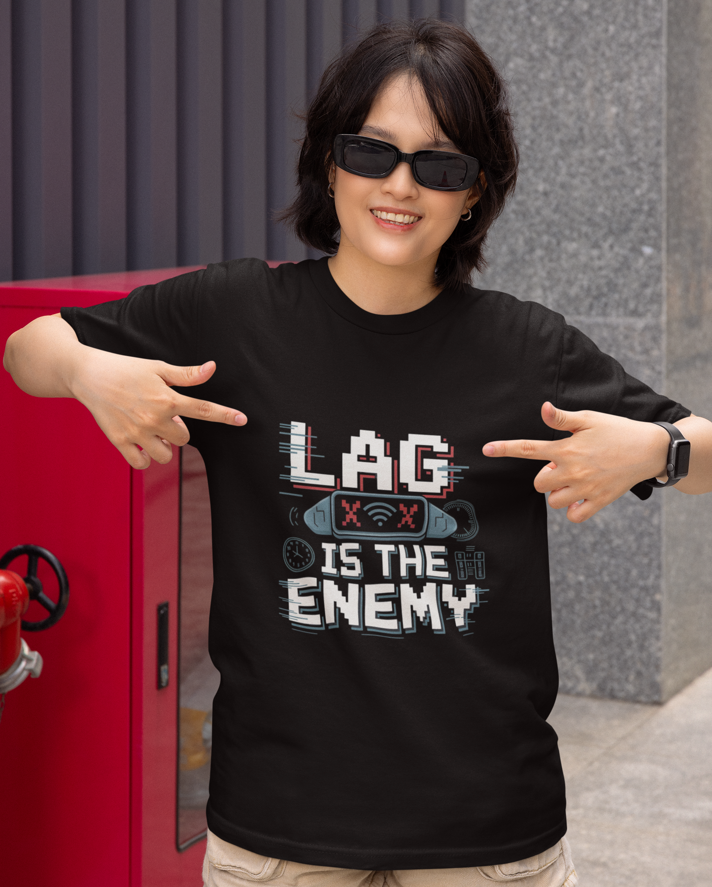 Lag Is The Enemy Unisex Supima T-shirt