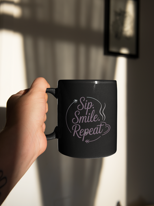 Sip Smile Repeat Eco-Friendly Ceramic Mug - Whatwear