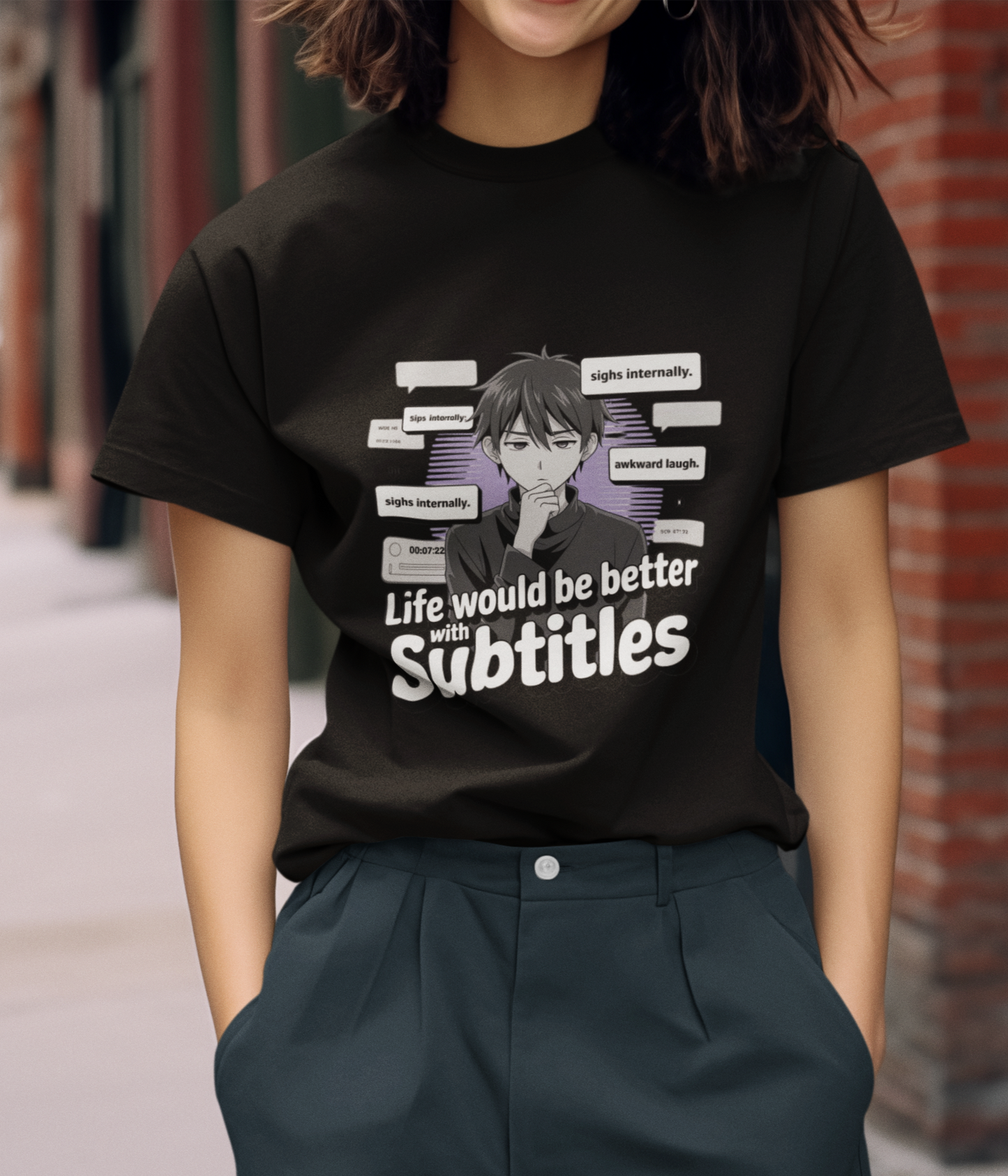 Life would Be Better With Subtitles Unisex Supima T-shirt