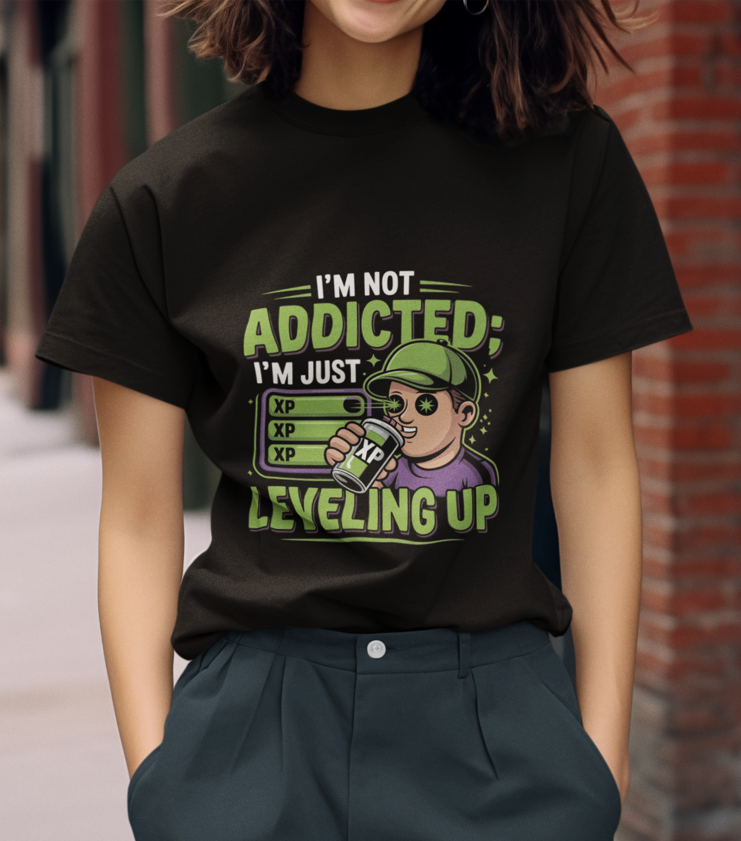 I'm Not Addicted I'm Just Leveling Up Unisex Supima T-shirt
