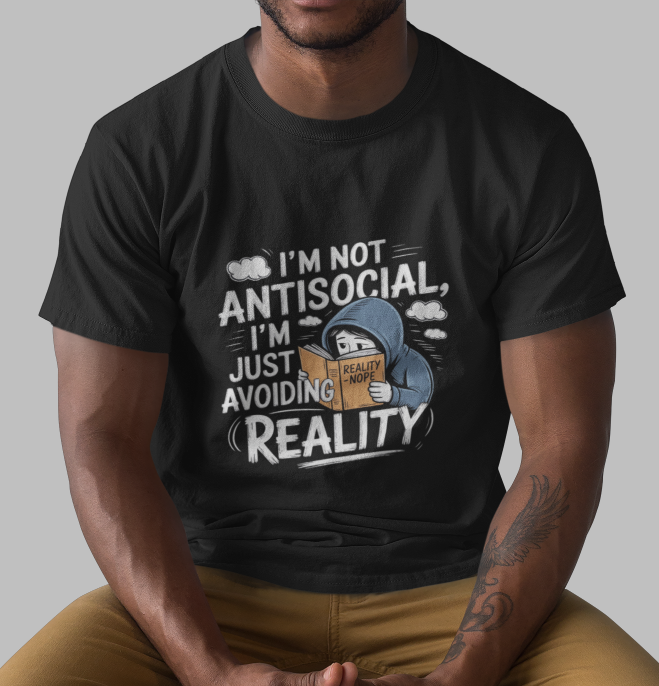 I'm Not Antisocial I'm Just Avoiding Reality Unisex Supima T-shirt