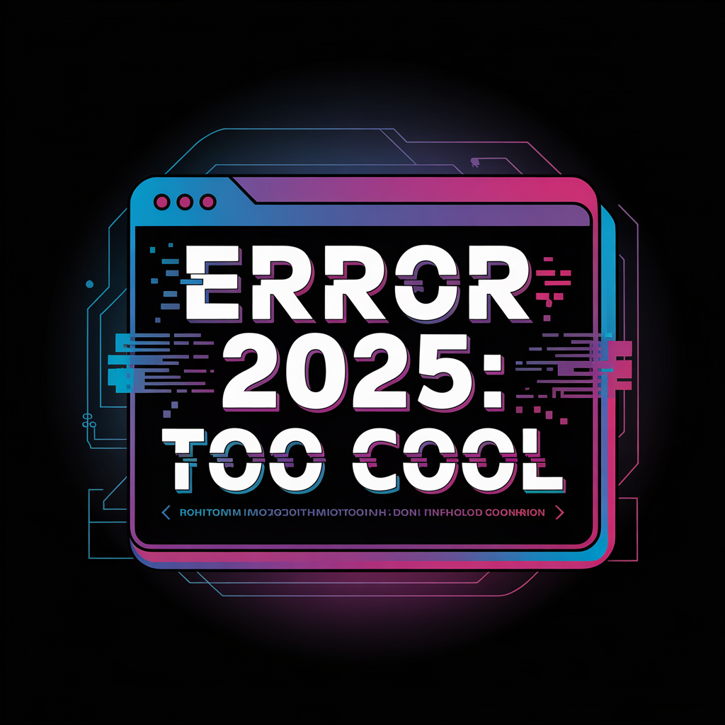 Error 2025 Too Cool Baseball Cap