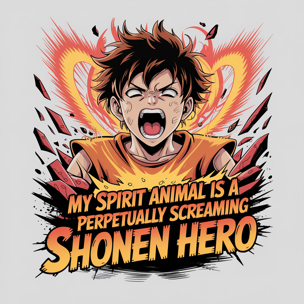 My Spirit Animal Is A perpetually Screaming Shonen hero Unisex Supima T-shirt
