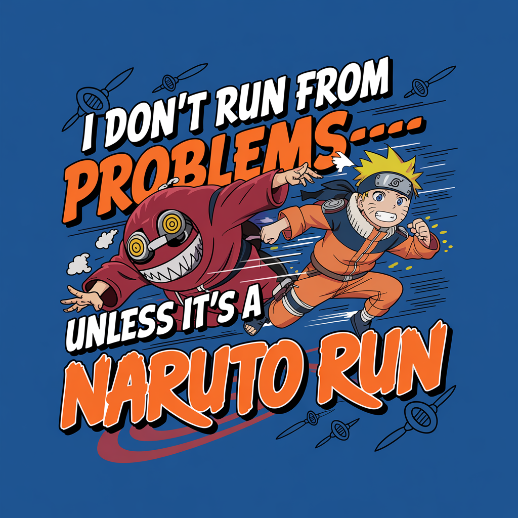 I Don't Run From Problems Unless It's A Naruto Run Unisex Supima T-shirt