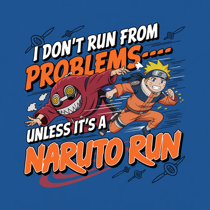 I Don't Run From Problems Unless It's A Naruto Run Unisex Supima T-shirt