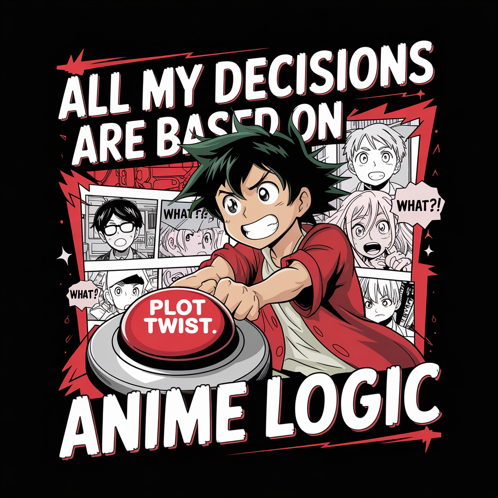 All My Decisions Are Based On Anime Logic Unisex Supima T-shirt