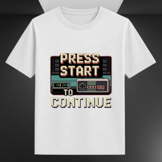 Press Start To Continue Unisex Supima T-shirt