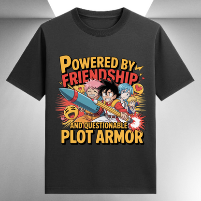 Powered By Friendship And Questionable Plot Armor Unisex Supima T-shirt