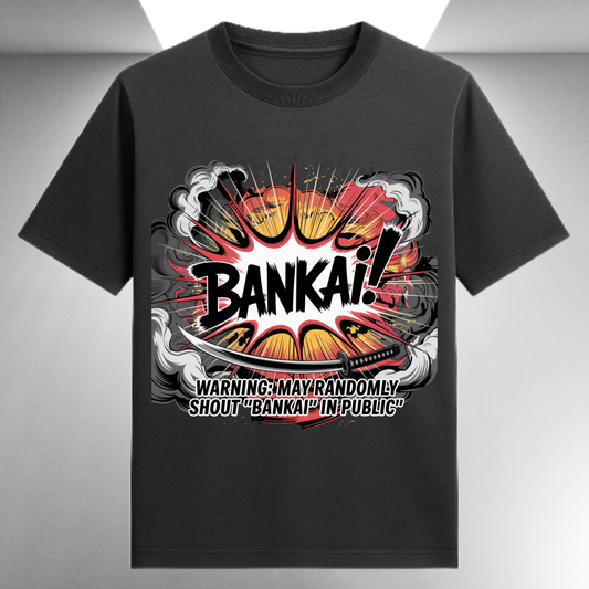 Warning May Randomly Shout Bankai In Public Unisex Supima T-shirt