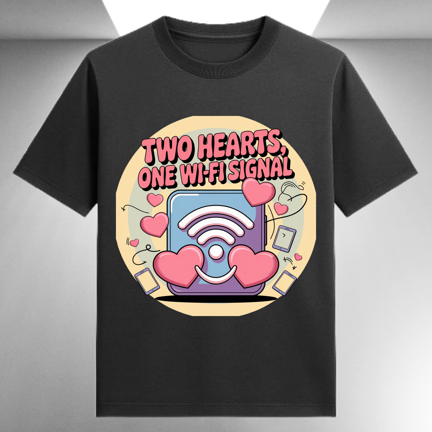 Two Hearts One Wi-Fi Signal Unisex Supima T-shirt