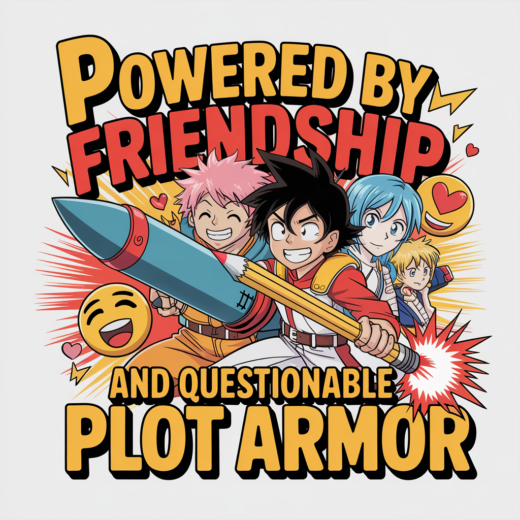 Powered By Friendship And Questionable Plot Armor Unisex Supima T-shirt