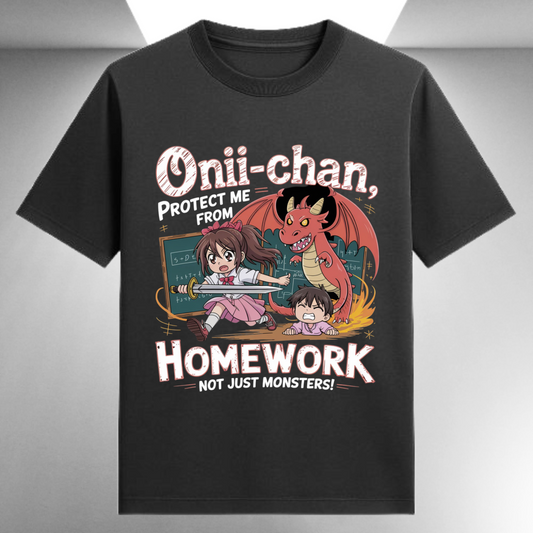 Onii-Chan Protect Me From Homework Not Just Monsters Unisex Supima T-shirt
