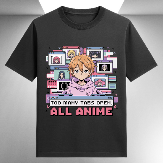 Too Many Tabs Open All Anime Unisex Supima T-shirt