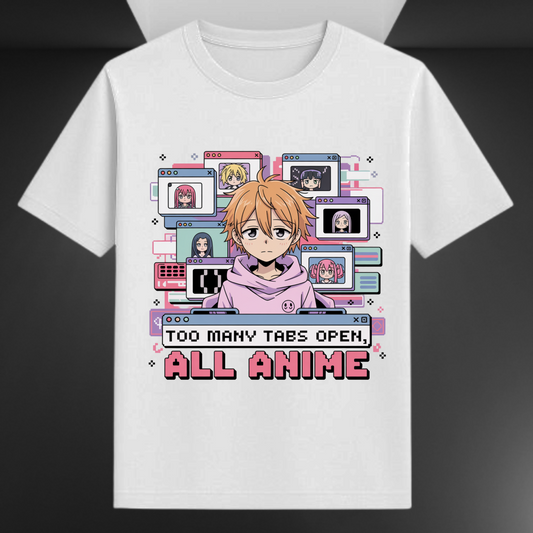 Too Many Tabs Open All Anime Unisex Supima T-shirt