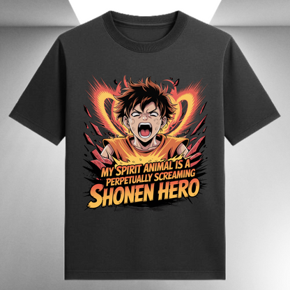 My Spirit Animal Is A perpetually Screaming Shonen hero Unisex Supima T-shirt
