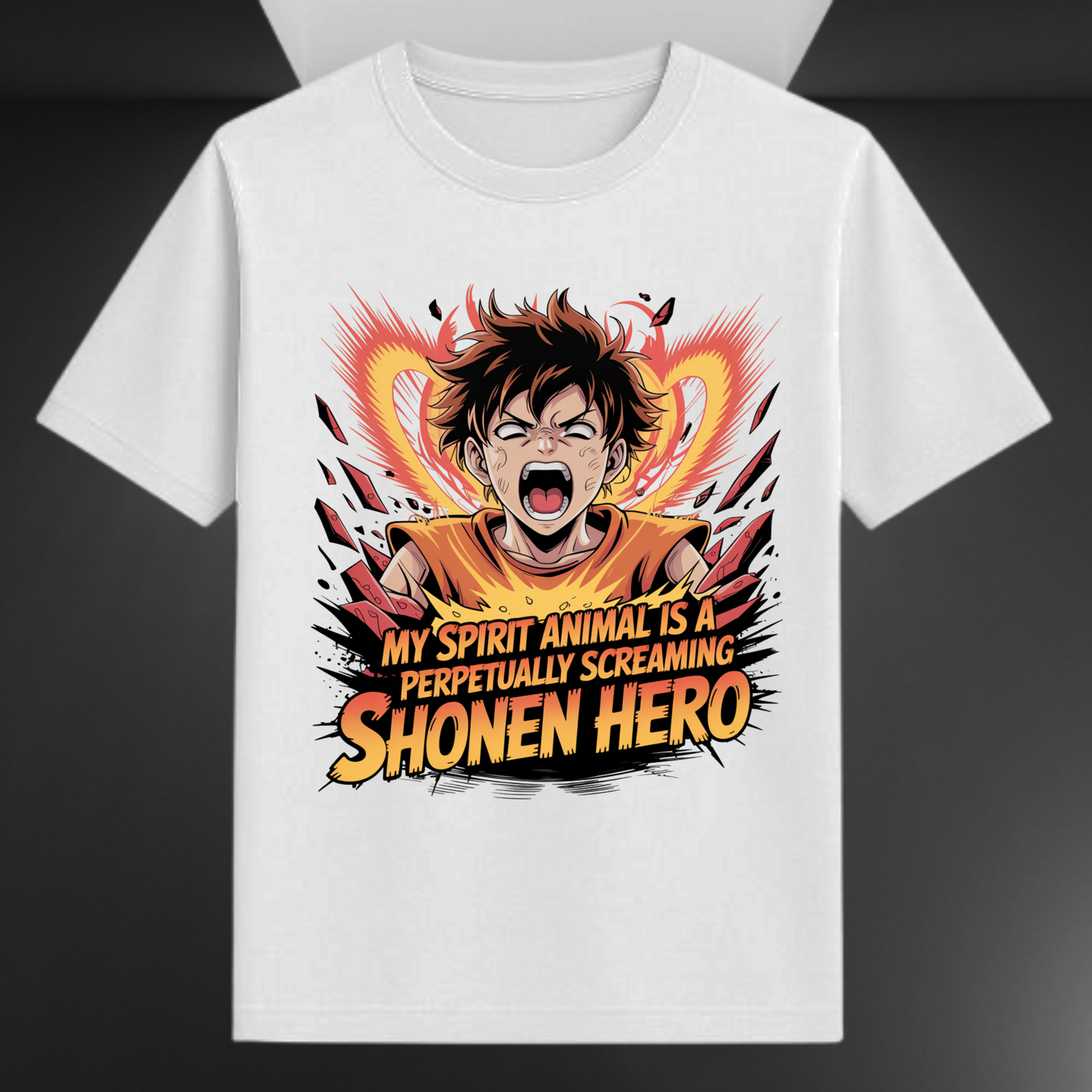 My Spirit Animal Is A perpetually Screaming Shonen hero Unisex Supima T-shirt