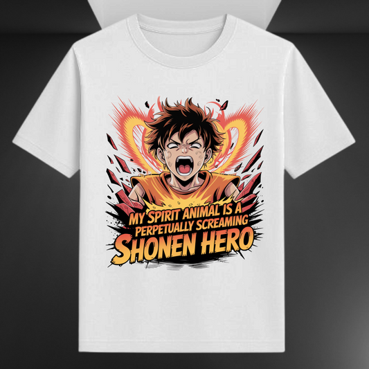 My Spirit Animal Is A perpetually Screaming Shonen hero Unisex Supima T-shirt