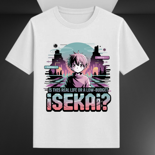 Is This Real Life Or A Low Budget Isekai Unisex Supima T-shirt