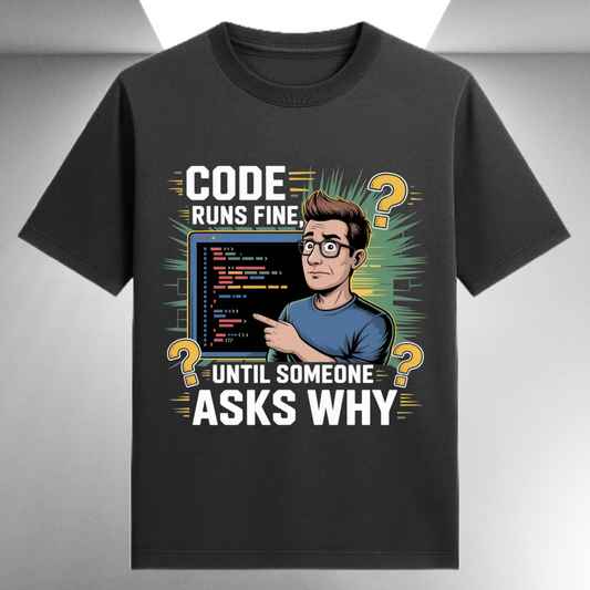 Code Runs Fine Until Someone Asks Why Unisex Supima T-shirt