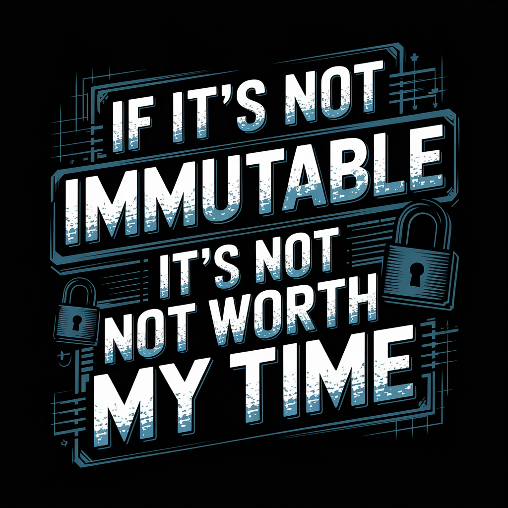 If It's Not Immutable It's Not Worth My Time Unisex Supima T-shirt