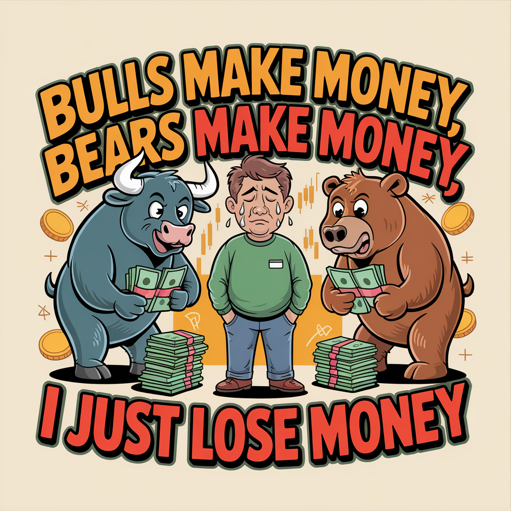 Bulls Make Money Bears Make Money I Just Lose Money Unisex Supima T-shirt