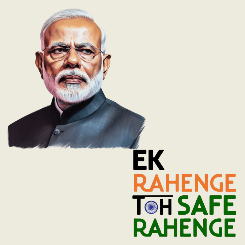 Ek Rahenge Toh Safe Rahenge PM Modi Unisex Supima T-shirt