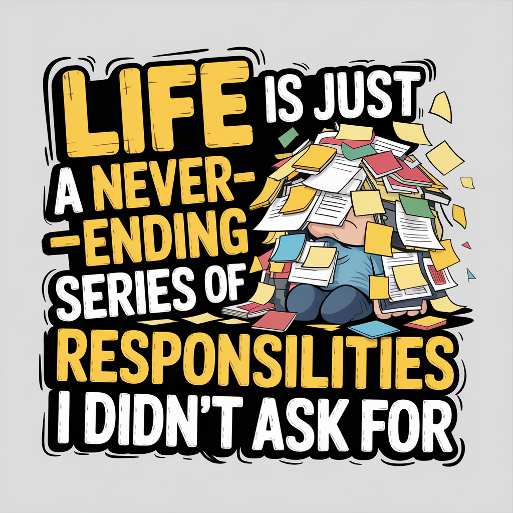 Life Is Just A Never Ending Series Of Responsibilities I Didn't Ask For Unisex Supima T-shirt